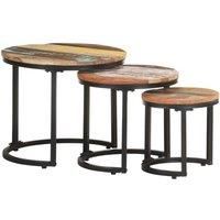 Side Tables 3 pcs Solid Reclaimed Wood