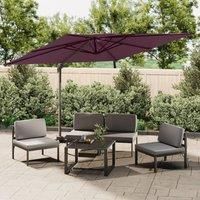 Double Top Cantilever Umbrella Bordeaux Red 300x300 cm