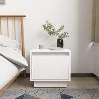 Bedside Cabinet White 35x34x32 cm Solid Wood Pine