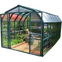 Palram Rion 8x16ft Grand Gardner Greenhouse, Green Resin Frame, High Insulation