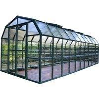 Palram Rion 8x20ft Grand Gardner Greenhouse, Green Resin Frame, High Insulation