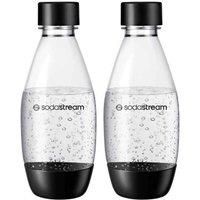 SodaStream Fuse 0.5 Litre Reusable Dishwasher Safe Water Bottles Pack of 2 for Spirit, Terra, Art and Source Sparkling Water Makers for SodaStream Flavours - 2x 0.5 Litre Water, Black