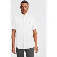 Gant Regular Fit Short Sleeve Oxford Shirt - White