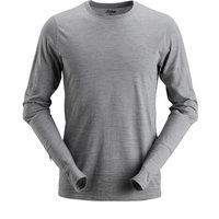 Snickers 2427 Mens AllroundWork Wool Long Sleeve T Shirt Grey XS