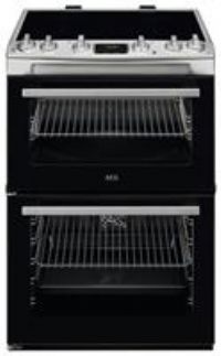 AEG Series 5000 SurroundCook Cooker with Induction Hob CIX6540ACM, Capacity 77/39L, Double Cavity Electric, Catalytic Self-Cleaning Oven, Grill Function, Heat Indicators, Cooling Fan, 894x600x600 mm