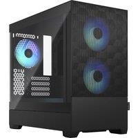 Fractal Design Pop Mini Air RGB Black - Tempered Glass Clear Tint - Honeycomb Mesh Front – TG side panel - Three 120 mm Aspect 12 RGB fans included – mATX High Airflow PC Gaming Case