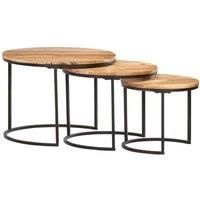 Nesting Tables 3 pcs Solid Acacia Wood