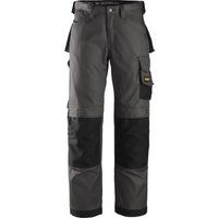 Snickers 3312 Mens DuraTwill Work Trousers Grey / Black 28" 32"