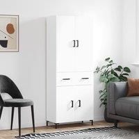 Highboard White 69.5x34x180 cm Engineered Wood