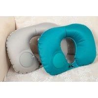 U-Shaped Pressurised Inflatable Neck Travel Pillow - 5 Colours! - Blue