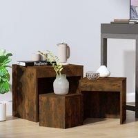 Nesting Tables 3 pcs Smoked Oak Engineered Wood