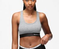 Reebok Ladies Non Wired Sportswear Alra Crop Top Bralette Large Black New