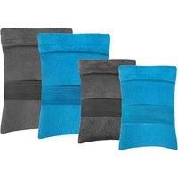 4Pc Set Of Reusable Beach Sand Remover Bags - Blue & Grey