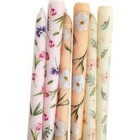 Two 25Cm Floral Printed Pole Candles - 8 Colours