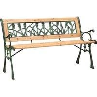 Garden Bench 122 cm Cast Iron and Solid Firwood