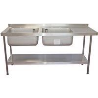 Midi 2 Bowl Stainless Steel Catering Sink 1800mm x 650mm (1203G)