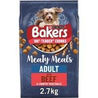 Bakers Complete Adult Meaty Meals Beef Dry Dog Food 2.7kg