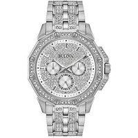 Bulova Octava Crystal Embellished Stainless Steel Mens Watch