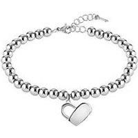 Boss Boss Stainless Steel Beads And Heartlock Bracelet