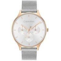 Calvin Klein Analogue Multifunction Quartz Watch for Women with Silver Stainless Steel Mesh Bracelet - 25200106