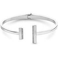 Calvin Klein Women/'s MINIMAL LINEAR Collection Bangle Bracelet Embellished with Crystals - 35000160