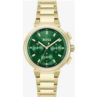 BOSS Women's One Green Chronograph Dial Gold Stainless Steel Bracelet 1502679!!!