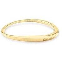 Calvin Klein Women/'s ELONGATED DROPS Collection Bangle Bracelet Yellow gold - 35000350