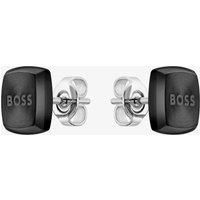 BOSS Jewelry Men/'s YANN Collection Stud Earrings Black - 1580474