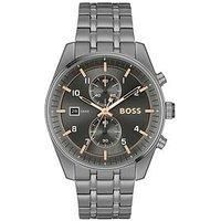 Boss Gents Boss Skytraveller Chronograph Grey Ip Bracelet Watch