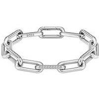 Boss Ladies Boss Halia Stainless Steel Crystal Linked Bracelet