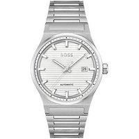 Boss Gents Boss Candor Automatic Stainless Steel Bracelet Watch With Silver White Dial