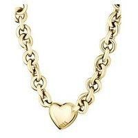 BOSS Jewelry Women/'s HONEY LOVE Collection Chain Necklace in Yellow Gold with a Heart Charm - 1580637