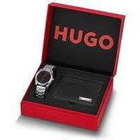 Hugo Gents Hugo #Bright Stainless Steel Watch And Card Holder Gift Set