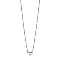 Guess Love Knot Silver Plated Crystal Disc Pendant Necklace