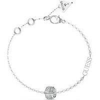 Guess Silver Tone Jungle Circle Pave Bracelet