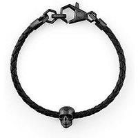 Philipp Plein Men/'s Leather Bracelet Stainless Steel Pendant Left