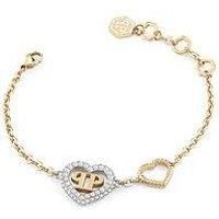 Philipp Plein Women/'s Bracelet Stainless Steel Gold Plein Rocked Heart PJZEA04BU