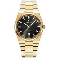 Jacques Du Manoir Swiss-Made Horizon Gents Gold Plated Bracelet Watch