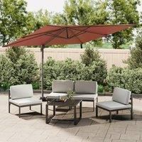 Cantilever Umbrella with Aluminium Pole Terracotta 400x300 cm