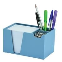 Acrimet Desktop Organizer Pencil, Pen, Paper, Clip, Caddy (White Blue