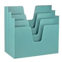 Acrimet Horizontal Triple File Folder Holder Incline Desktop Box Green