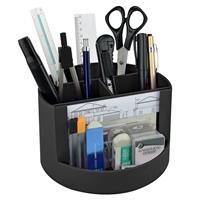 Acrimet Compact Desktop Organizer, Spacious Slots, Round 4 (Black