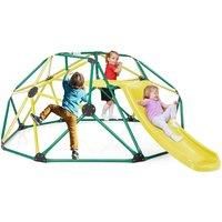 8FT Dome Climber Kids Toddler Climbing Frame With Slide Geometric Climbing Dome