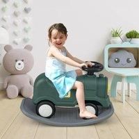 3-in-1 Toddlers Rocking Horse Baby Train Style Balance Bike Ride On Rocking Toy