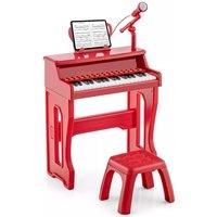 37-Key Piano Keyboard Toy Electronic Musical Instrument w/ Adjustable Microphone