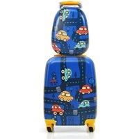 2PCS Kids Luggage Set 12" Backpack & 18" Carry-on Suitcase with Wheels