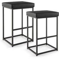 Set of 2 Bar Stools Dining Counter Height Chair Modern Upholstered Pub Stools