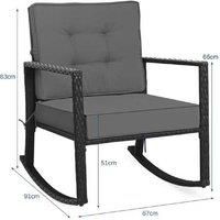 Outdoor Wicker Rocking Chair With Heavy-Duty Steel Frame