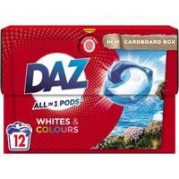 DAZ All-in-1 PODs Washing Liquid Capsules, 12 Washes, Whites & Colours