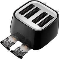 De'Longhi Eclettica 4 Slot Toaster Bold Black - Black